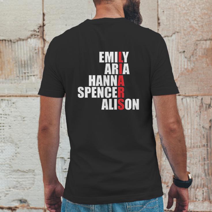 Emily Aria Hanna Spencer Alison Mens Back Print T-shirt Funny Gifts