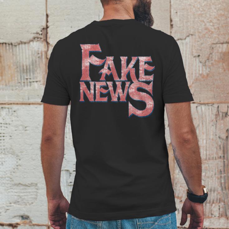 Fake News Distressed Text Mens Back Print T-shirt Funny Gifts