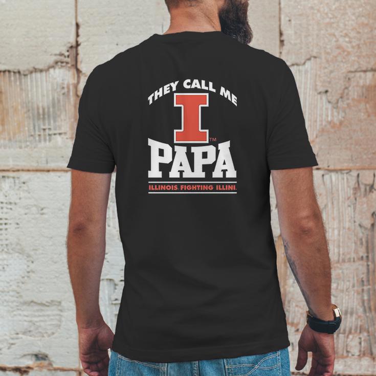 Fanprint Illinois Fighting Illini They Call Me Papa Mens Back Print T-shirt Funny Gifts