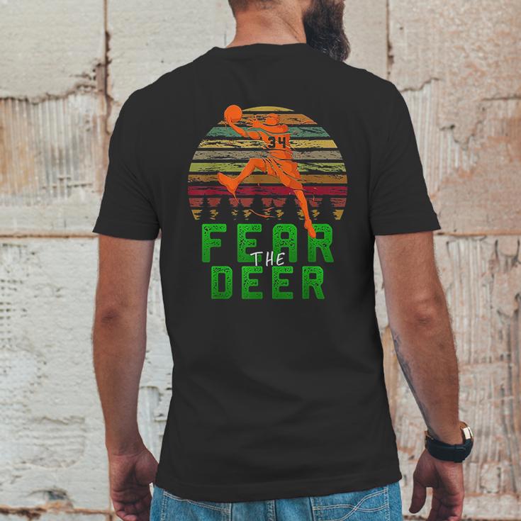 Fear The Deer Gift For Milwaukee Basketball Bucks Fans Mens Back Print T-shirt Funny Gifts