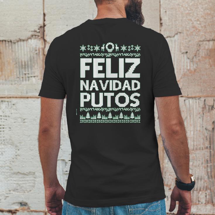 Feliz Navidad Putos Green Mens Back Print T-shirt Funny Gifts