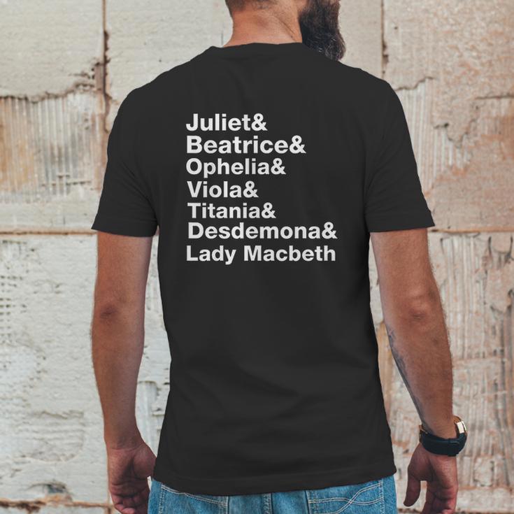 Female Characters Of William Shakespeare Plays Mens Back Print T-shirt Funny Gifts