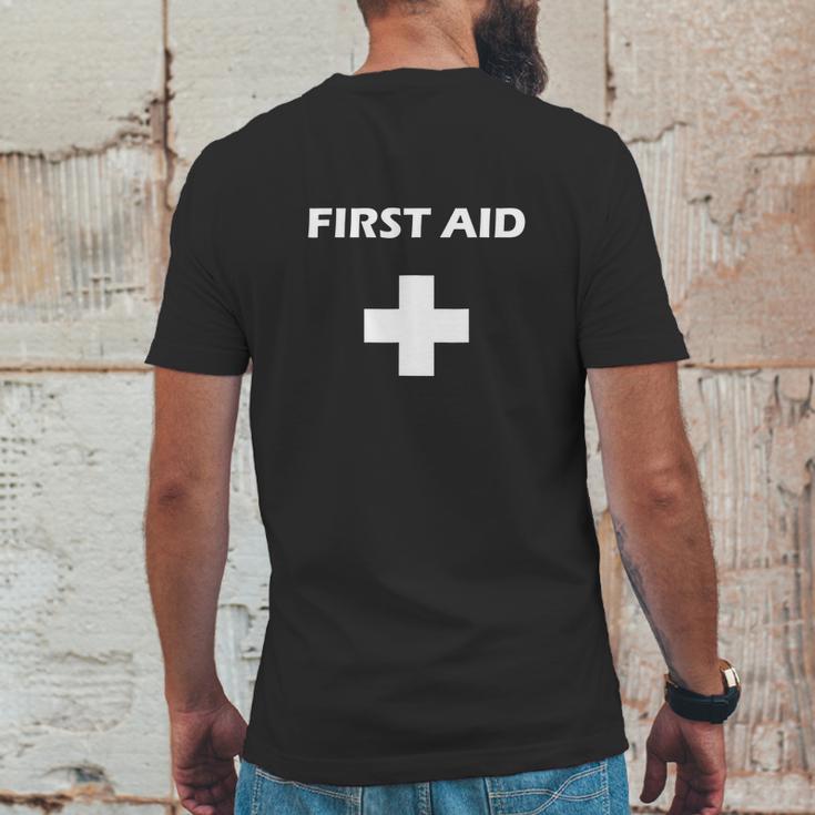 First Red Cross Staff Mens Back Print T-shirt Funny Gifts