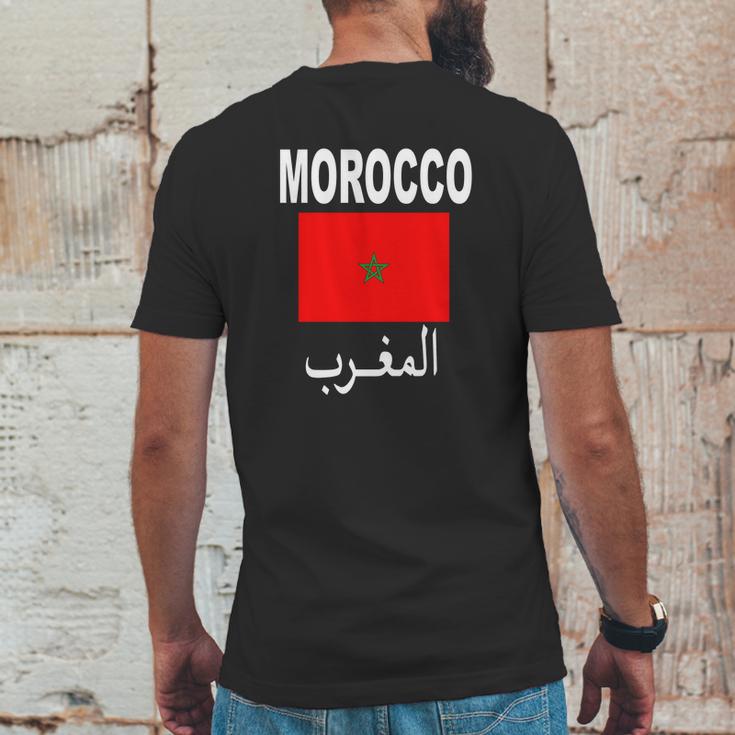 Flag Morocco T-Shirt Cool Moroccan Flag Unisex Top Tee Mens Back Print T-shirt Funny Gifts