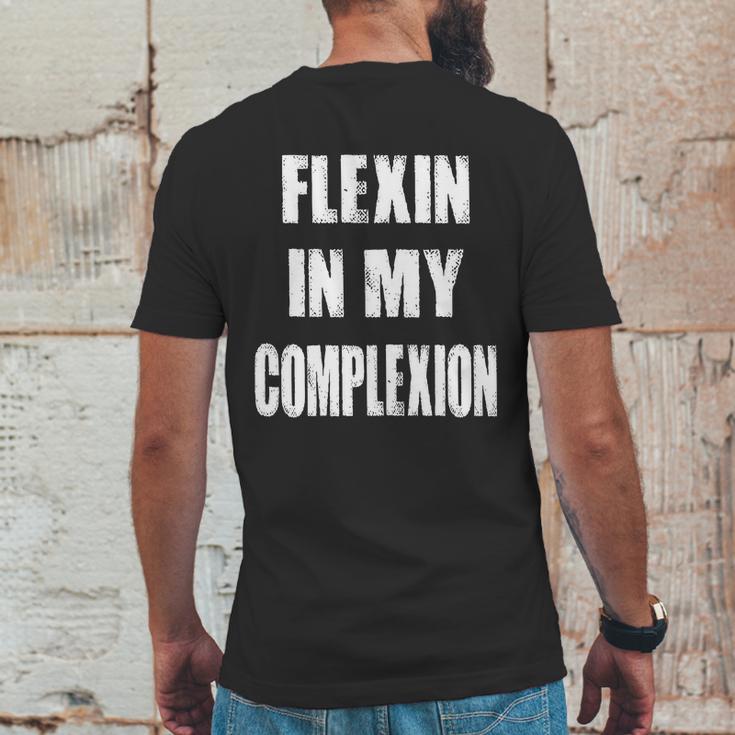 Flexin My Complexion Distressed Logo Mens Back Print T-shirt Funny Gifts