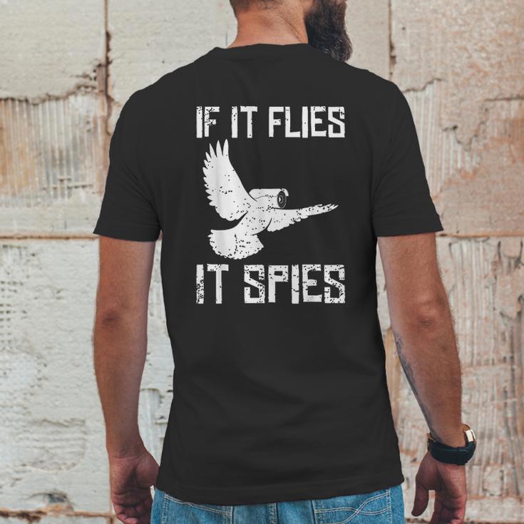 If It Flies It Spies Conspiracy Theory Birds Arent Real Mens Back Print T-shirt Funny Gifts