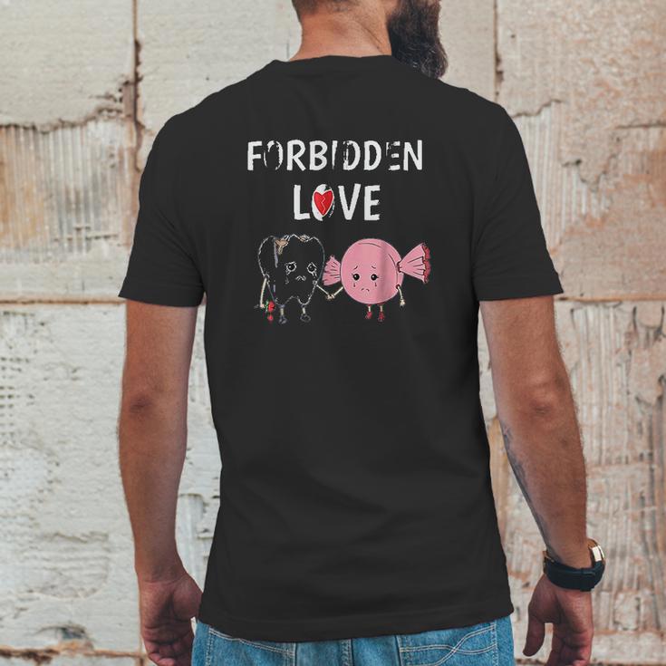 Forbidden Love Funny Teeth And Candy Dentist Mens Back Print T-shirt Funny Gifts