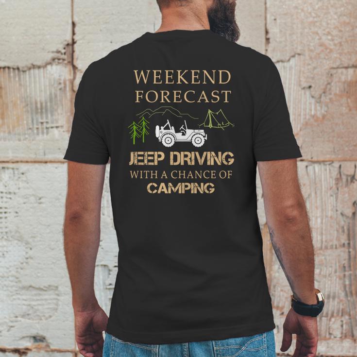 Weekend Forecast Jeep Driving CampingShirts Mens Back Print T-shirt Funny Gifts