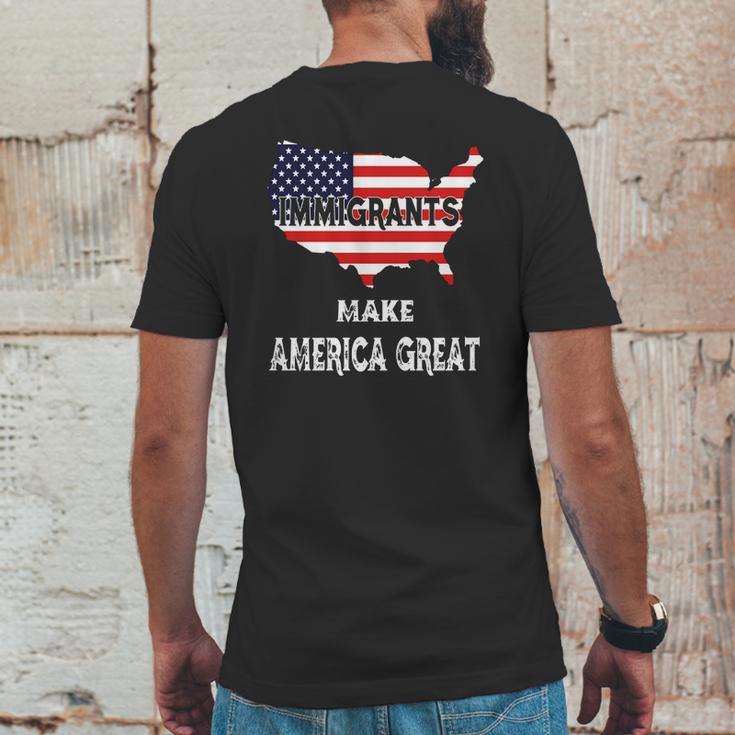 Never Forget Immigrants Make America Great T-Shirt Mens Back Print T-shirt Funny Gifts