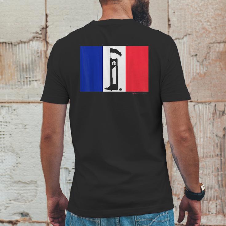 French Flag Guillotine France Paris Bastille Day Mens Back Print T-shirt Funny Gifts