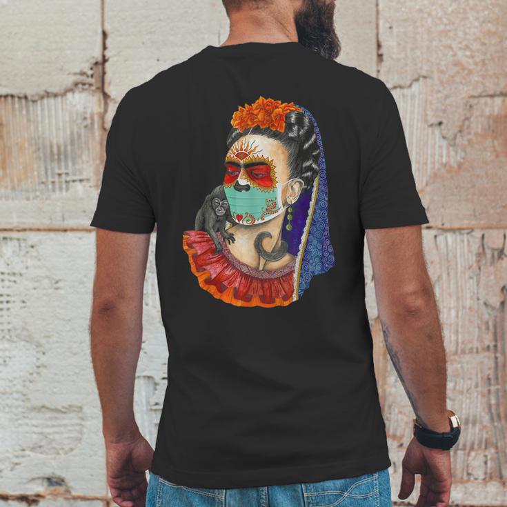 Frida Kahlo Art Girl Mens Back Print T-shirt Funny Gifts