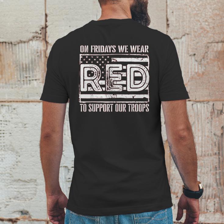 On Fridays We Wear Red To Support Our Troops Mens Back Print T-shirt Funny Gifts