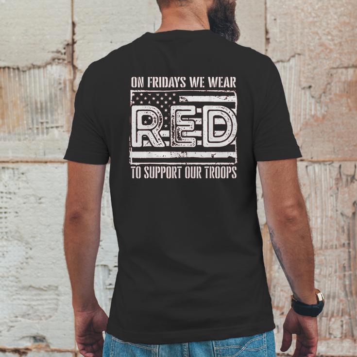 On Fridays We Wear Red To Support Our Troops Mens Back Print T-shirt Funny Gifts