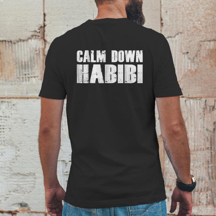 Funny Arabic Calm Down Habibi Mens Back Print T-shirt Funny Gifts