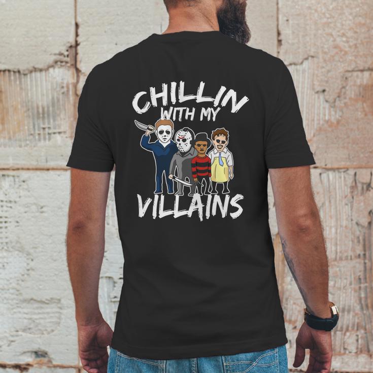 Funny Halloween Chillin With My Villains Mens Back Print T-shirt Funny Gifts