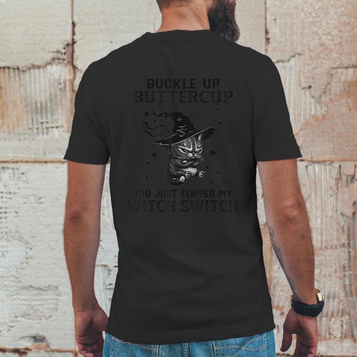 Funny Halloween Cute Halloween Buckle Up Buttercup You Just Flipped My Witch S Mens Back Print T-shirt Funny Gifts