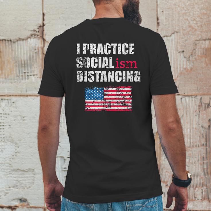 Funny Political Social Distancing Socialist Mens Back Print T-shirt Funny Gifts