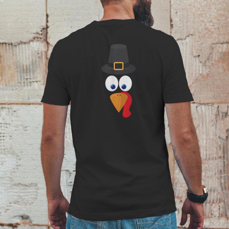 Funny Thanksgiving Turkey Face Party Gift Mens Back Print T-shirt Funny Gifts