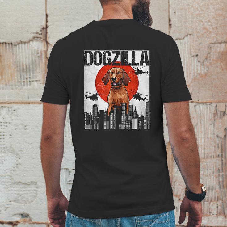 Funny Vintage Japanese Dogzilla Redbone Coonhound Mens Back Print T-shirt Funny Gifts