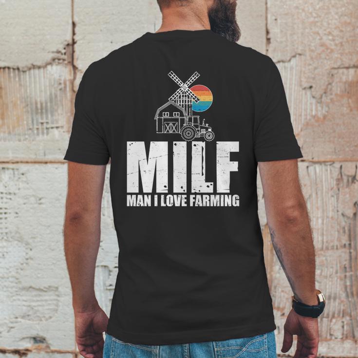 Funny Vintage Milf Man I Love Farming Mens Back Print T-shirt Funny Gifts