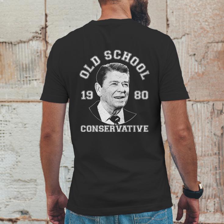 Funny Vintage Ronald Reagan Old School Conservative Mens Back Print T-shirt Funny Gifts