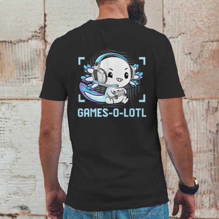 Gamesolotl Axolotl Video Gamer Kawaii Pastel Goth Anime Boys Graphic Design Printed Casual Daily Basic Mens Back Print T-shirt Funny Gifts