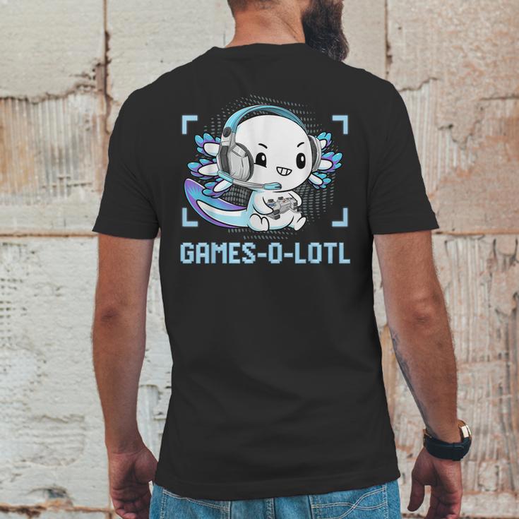 Gamesolotl Axolotl Video Gamer Kawaii Pastel Goth Anime Boys V5 Mens Back Print T-shirt Funny Gifts