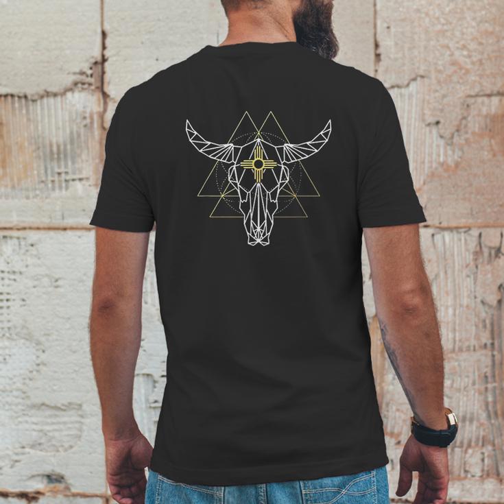 Geometric Bull Skull Zia Southwest Mens Back Print T-shirt Funny Gifts