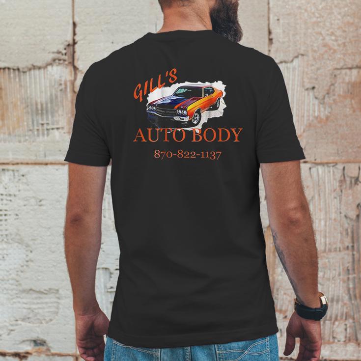 Gills Auto Body Mens Back Print T-shirt Funny Gifts