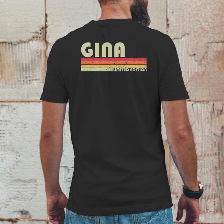 Gina Gift Name Personalized Retro Vintage 80S 90S Birthday Mens Back Print T-shirt Funny Gifts