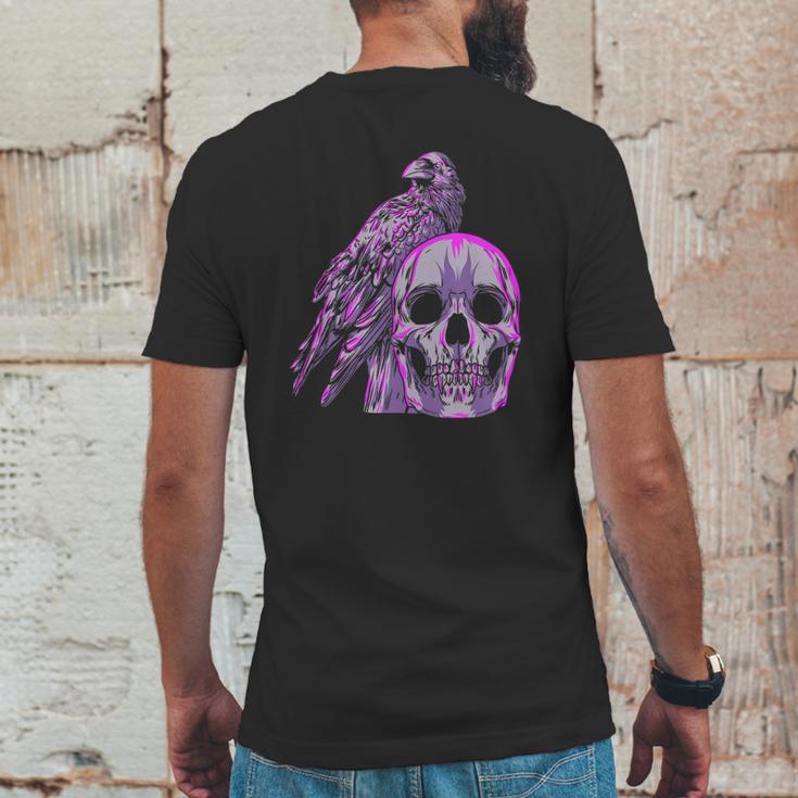 Goth Pastel Skull Crow Bird Skeleton Head Raven Gothic Lover Mens Back Print T-shirt Funny Gifts