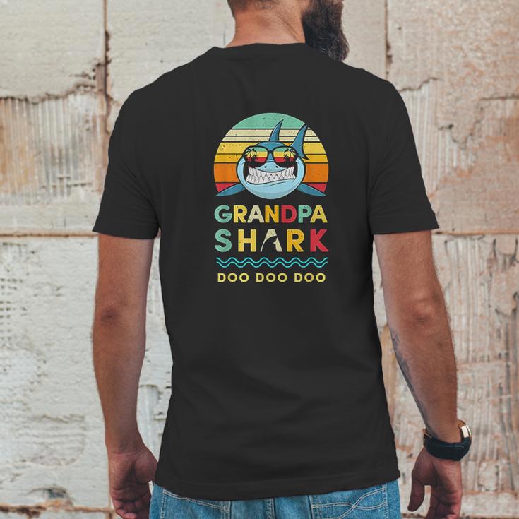 Grandpa Shark Gift For Grandfather Mens Back Print T-shirt Funny Gifts