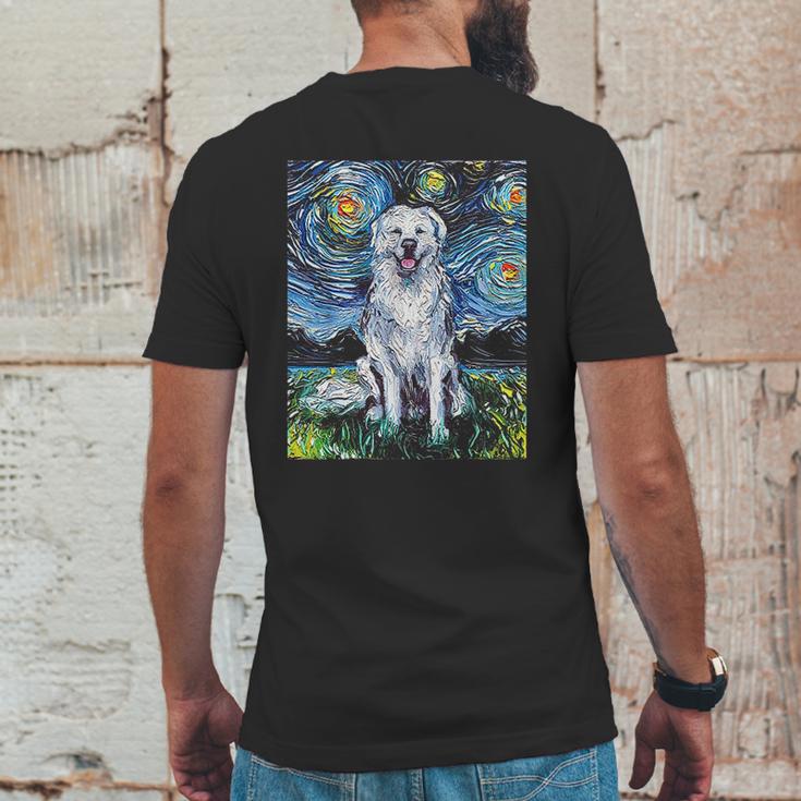 Great Pyrenees Full Version Starry Night Dog Art Mens Back Print T-shirt Funny Gifts