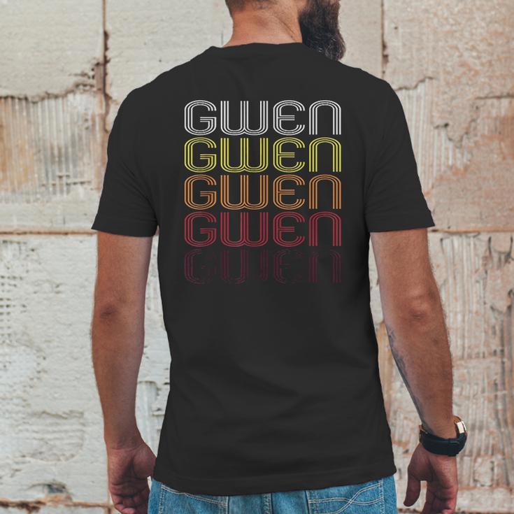 Gwen Retro Wordmark Pattern Vintage Style Mens Back Print T-shirt Funny Gifts