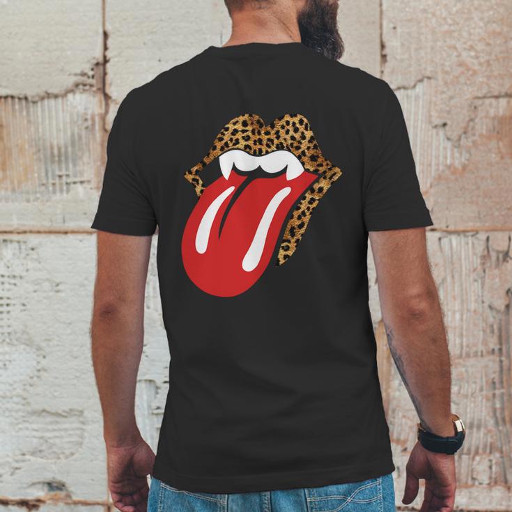 Halloween Leopard Panther Dracula Tongue Scary Mens Back Print T-shirt Funny Gifts