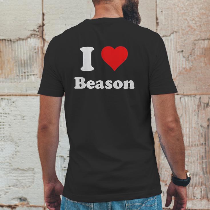 I Heart Beason I Love Beason Mens Back Print T-shirt Funny Gifts