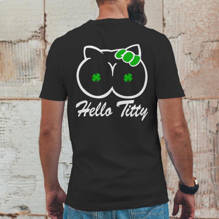 Hello Titty Irish Clover Mens Back Print T-shirt Funny Gifts