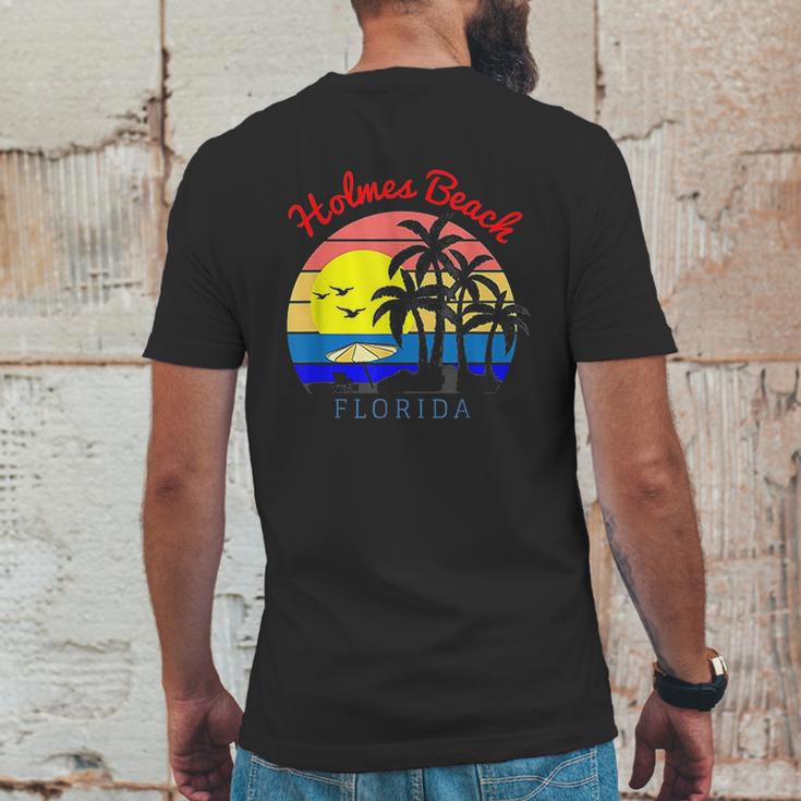 Holmes Beach Florida Vintage Retro Beach Sunset Mens Back Print T-shirt Funny Gifts