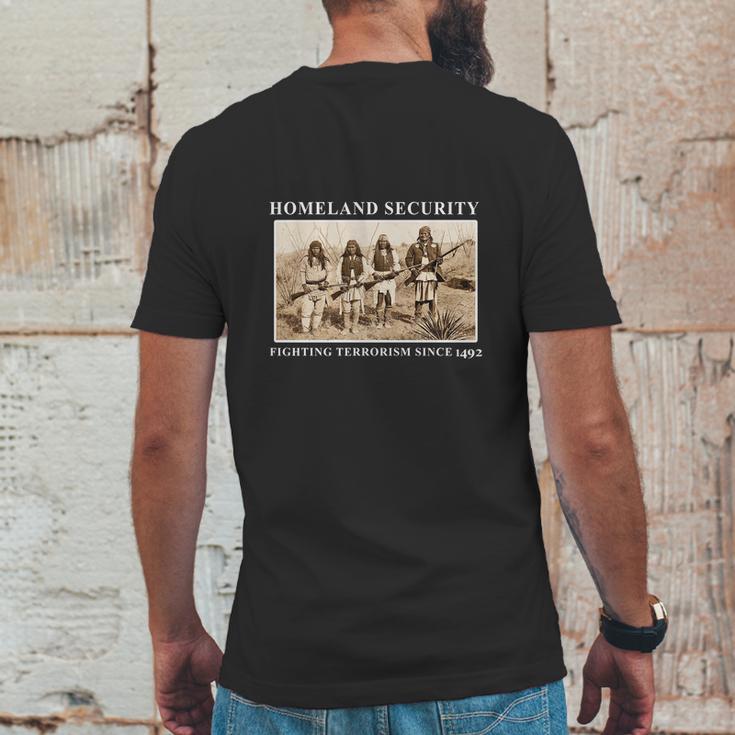 Homeland Security Fighting Terrorism Since 1492 Mens Back Print T-shirt Funny Gifts