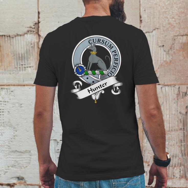 Hunter Clan Badge Scottish Clan Badges Mens Back Print T-shirt Funny Gifts