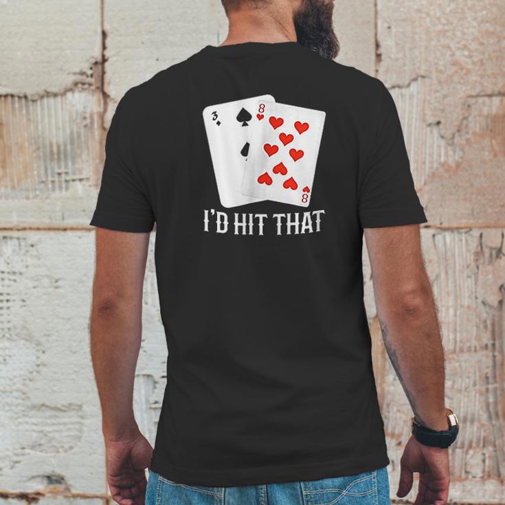 Id Hit That 11 Of Blackjack Cards Gambling Mens Back Print T-shirt Funny Gifts