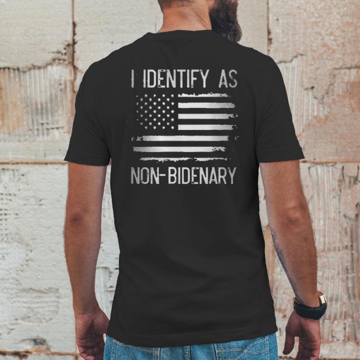 I Identify As Non Bidenary American Flag Enjoyable Gift 2022 Mens Back Print T-shirt Funny Gifts