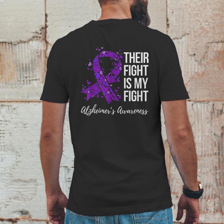 Their Fight Is My Fight Purple Ribbon Alzheimer Mens Back Print T-shirt Funny Gifts