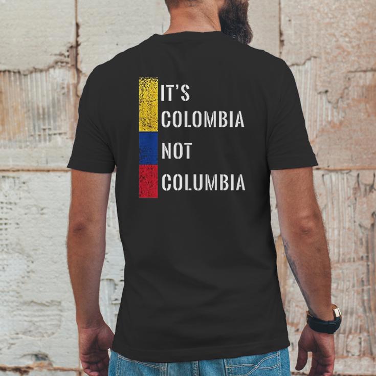 Its Colombia Not Columbia Cute Colombian Mens Back Print T-shirt Funny Gifts