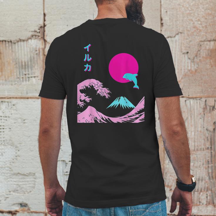 Japanese Dolphin Mens Back Print T-shirt Funny Gifts