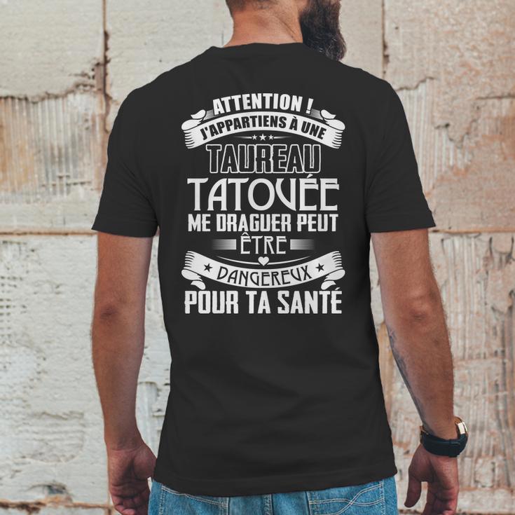 Jappartiens À Une Taureau Tatouee Mens Back Print T-shirt Funny Gifts