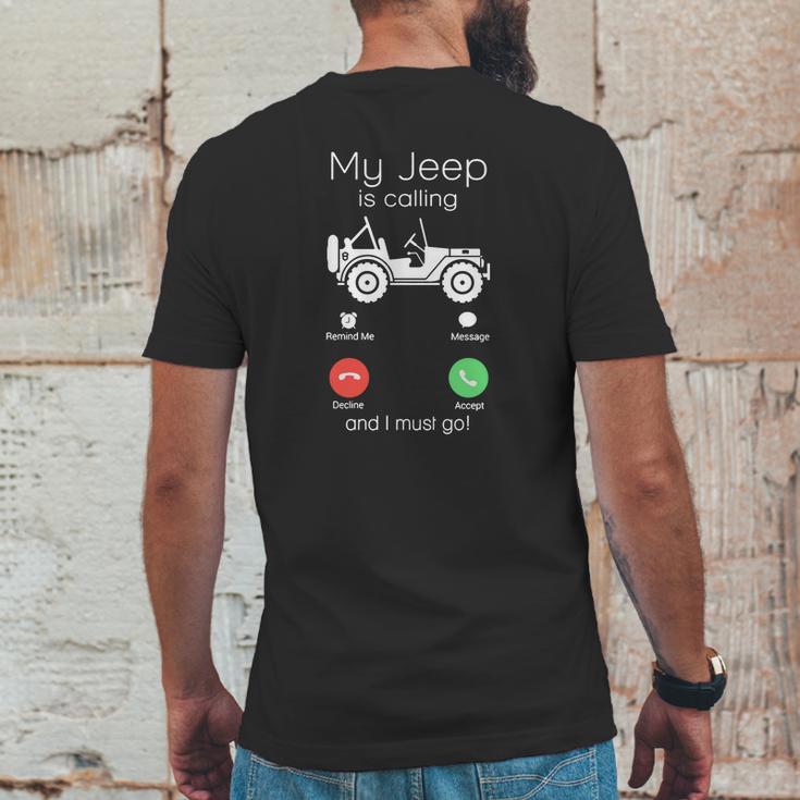 My Jeep Is Calling Mens Back Print T-shirt Funny Gifts