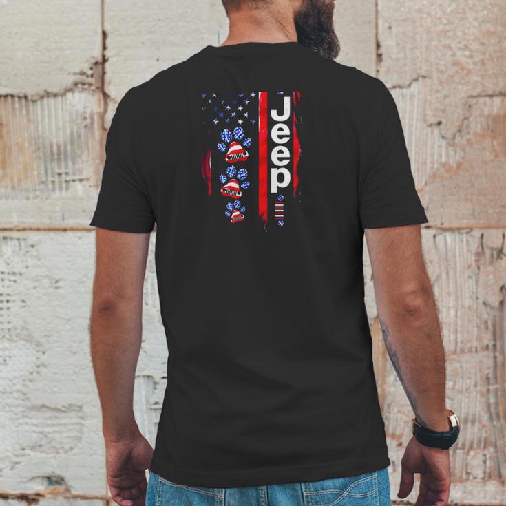 Jeep Dog Paw Print American Flag 4Th Of July Pet Car Lover Gift Mens Back Print T-shirt Funny Gifts