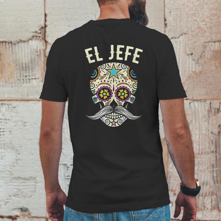 Jefe Men Mexican Boss Sugar Skull Day Of The Dead Mens Back Print T-shirt Funny Gifts