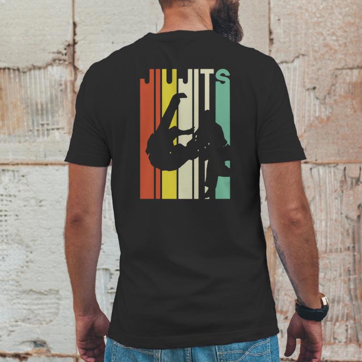 Jiu Jitsu Silhouette Bjj Brazilian Jiu Jitsu Retro Mens Back Print T-shirt Funny Gifts